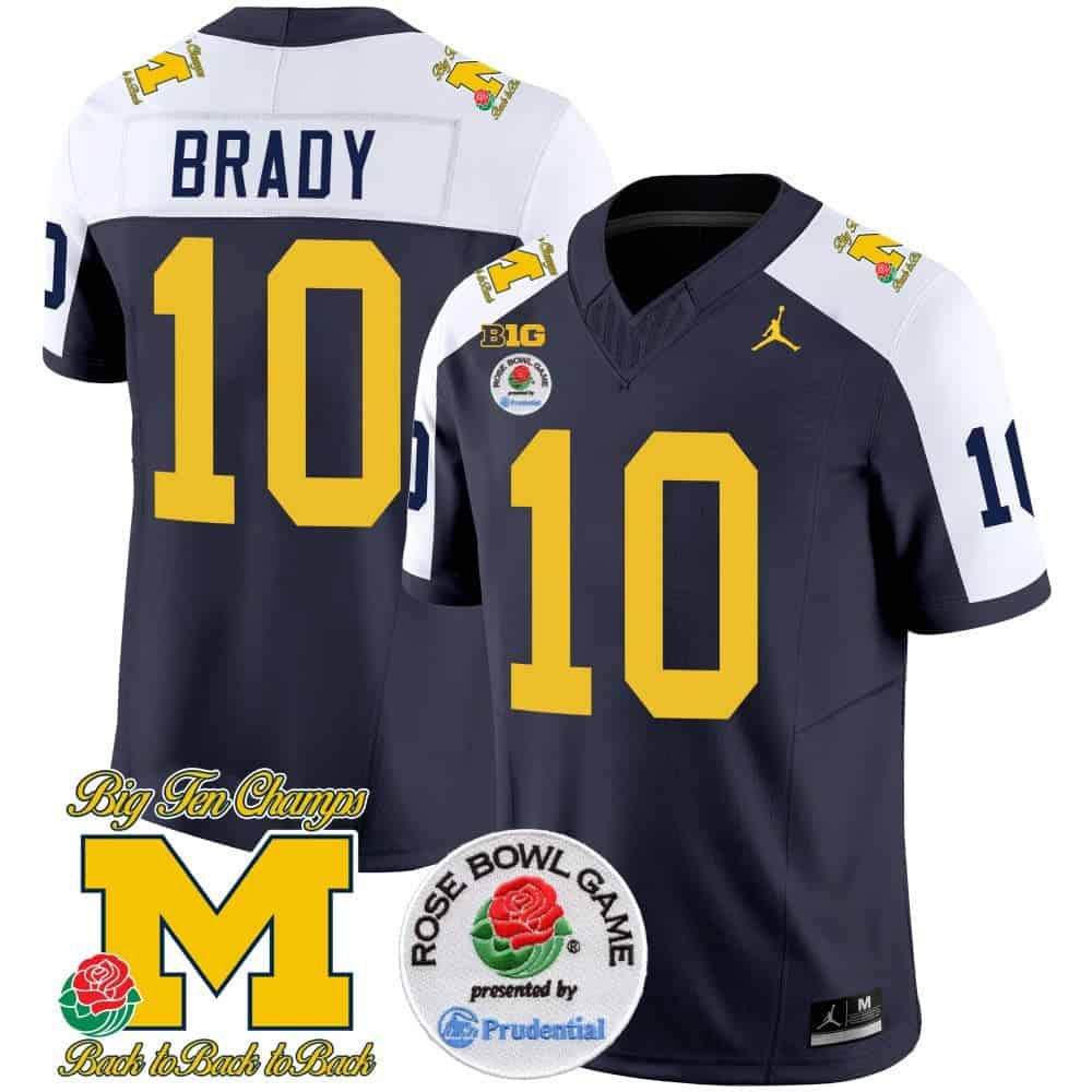 Men Michigan Wolverines #10 Brady Drak Blue 2024 Rose Bowl Patch Vapor Limited NCAA Jersey style 2->indianapolis colts->NFL Jersey